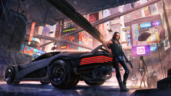Wallpaper Cyberpunk, Reeves, 2077, Keanu