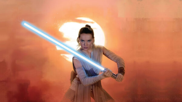 Wallpaper Lightsaber, Orange, Wars, Skywalker, Sun, Painting, Desktop, With, Movies, Background, And, Rey, The, Girl, Star, Rise