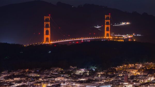 Wallpaper Golden, Travel, Mobile, California, Francisco, USA, Night, San, Bridge, Desktop, Gate