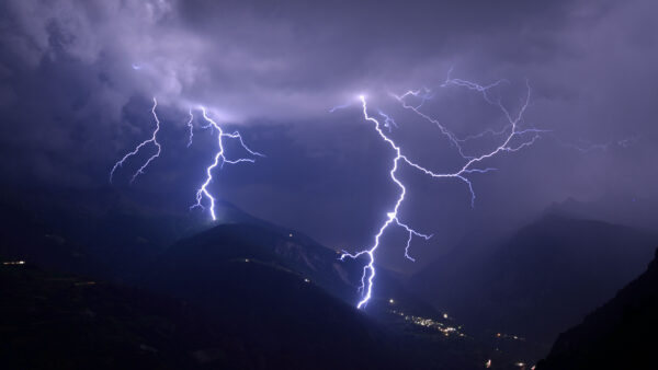 Wallpaper Thunderstorm, Flash, Mountains, From, Desktop, Lightning, Nature, Mobile, Sky