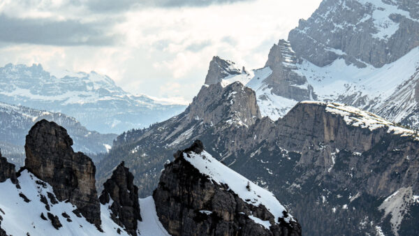 Wallpaper Mobile, Rocks, Nature, Snow, Mountains, Desktop, Covered