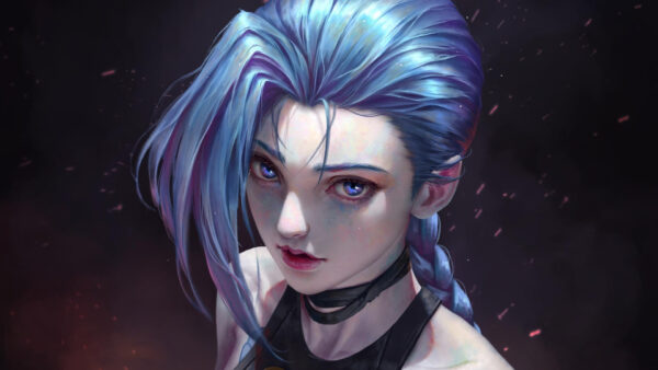 Wallpaper Arcane, Jinx, Hair, Blue, Eyes