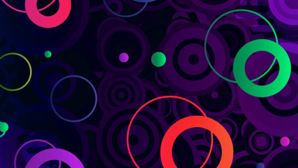 Wallpaper Purple, Colorful, Desktop, Geometric, Circles, Abstract, Abstraction, Shapes
