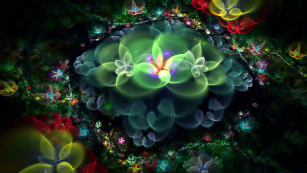 Wallpaper Fractal, Flowers, Background, Light, Abstract