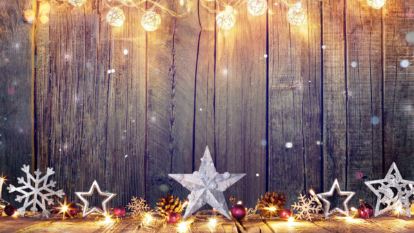 Wallpaper Stars, With, Christmas, White, Star, Beads, Desktop, Lights