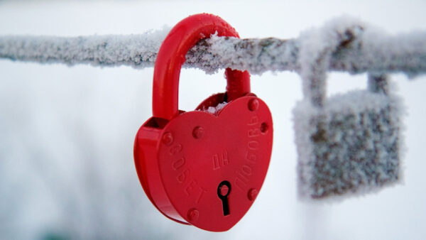 Wallpaper Heart, Shape, Snow, Frozen, Red, Love, Rod, Lock