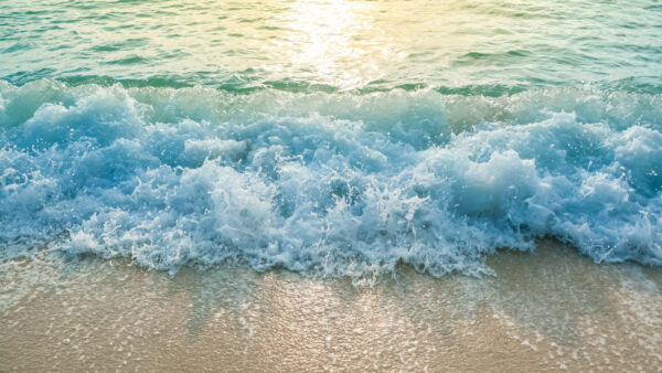 Wallpaper Sunrise, Beach, Sand, Ocean, During, Waves