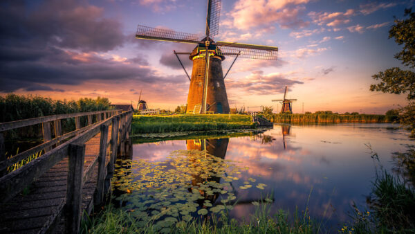 Wallpaper Netherlands, Travel, Holland, Windmill