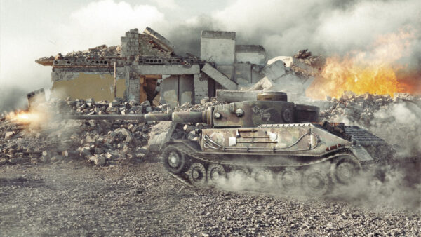 Wallpaper Background, Smoke, Tank, World, Games, Desktop, Building, Tanks, Damaged, With, And, Fire