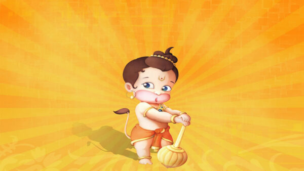 Wallpaper Bal, Background, Yellow, Hanuman