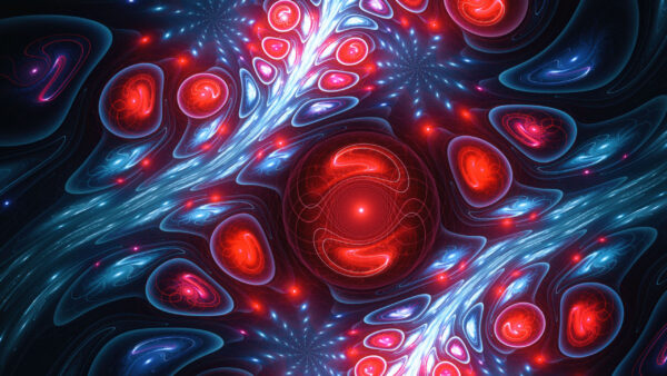 Wallpaper Patterns, Circles, Red, Blue, Trippy, Desktop, Fractal