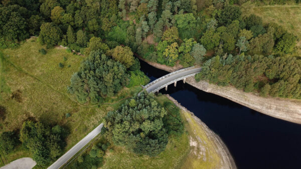 Wallpaper Bushes, Field, Nature, Trees, Desktop, Aerial, Road, Grass, View, Mobile, River, Bridge