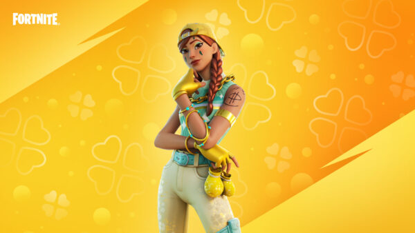 Wallpaper Aura, Fortnite, Skin, Yellow