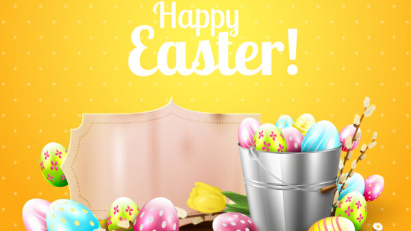 Wallpaper Yellow, Card, Easter, Greeting, Happy