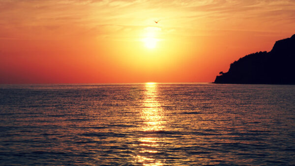Wallpaper Sunset, Seascape
