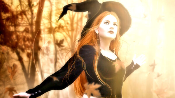 Wallpaper Pretty, Halloween, Witch, Desktop, Forest