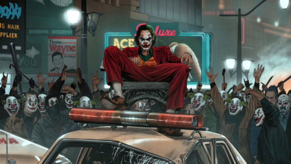 Wallpaper Sitting, Joker, Car, Top, Superheroes