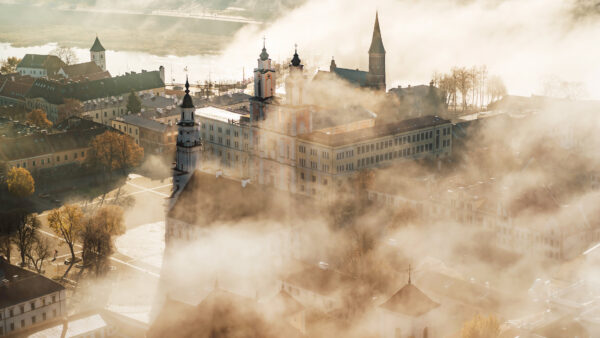 Wallpaper Aerial, Nature, Desktop, And, Kaunas, Morning, View, Fog, Lithuania, Mobile, During