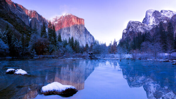 Wallpaper Reflection, Travel, Sky, Park, River, Mountains, National, Yosemite