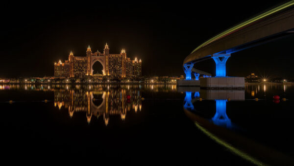 Wallpaper Arab, Emirates, Dubai, Travel, United, Desktop, During, Nighttime, Bridge