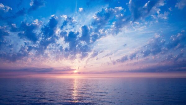 Wallpaper Blue, Sunrise, Cloudy, Water, Shadow, Beach, Sky, Under