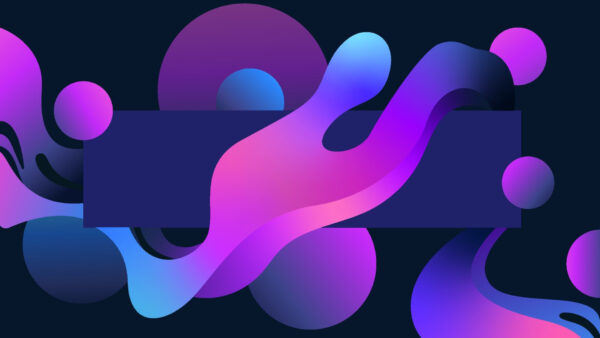 Wallpaper Wave, Fluid, Bubbles, Purple, Blue, Vector, Abstract