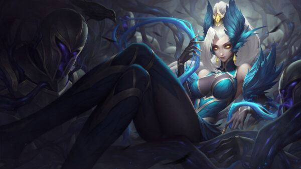 Wallpaper Dress, Blue, Zyra, Legends, League