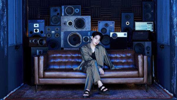 Wallpaper Background, Speakers, Sitting, Jungkook, Brown, Couch