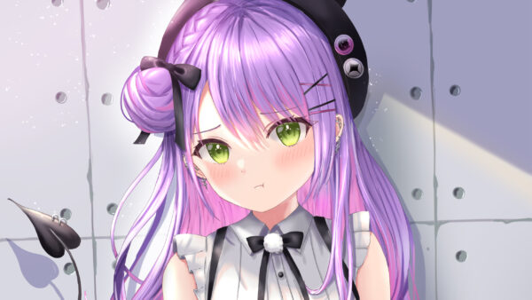 Wallpaper Girl, Hair, Anime, Eyes, Purple, Green