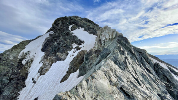 Wallpaper Stone, Blue, Sky, With, White, Clouds, Rock, Nature, Snow, Mountains, Under