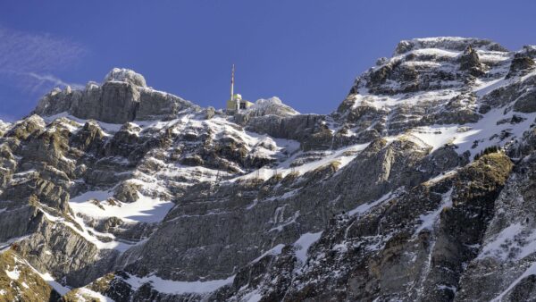 Wallpaper Mountains, Rock, Covered, Sky, Nature, Background, Snow, Blue