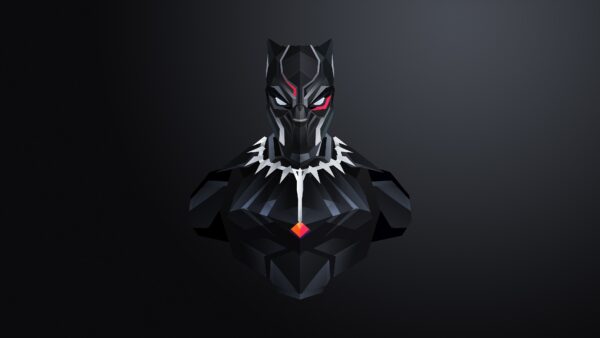 Wallpaper Panther, Minimal, Black