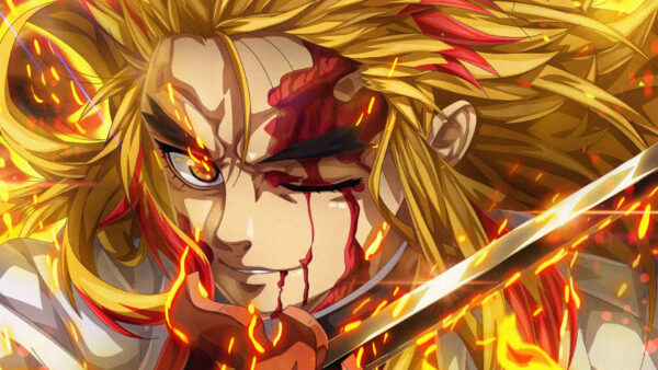 Wallpaper Anime-HD, Sharp, Hair, Sword, Rengoku, Demon, Kyojuro, Slayer, With, Yellow
