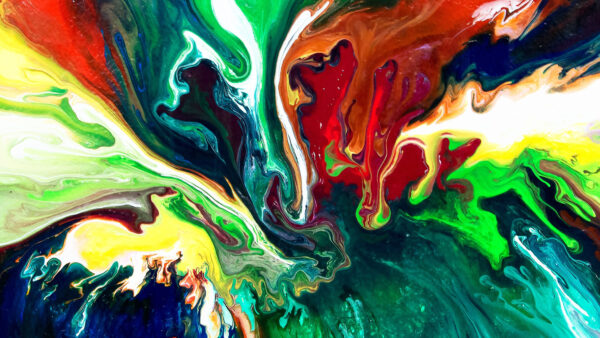 Wallpaper Blue, Paint, Mobile, Yellow, Green, Abstract, Desktop, Swirl, Red