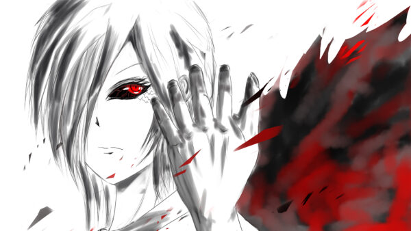 Wallpaper Anime, Eye, Red, Ghoul, Girl, Tokyo