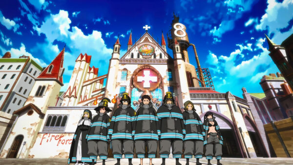 Wallpaper Fire, Anime, Others, Standing, Desktop, And, Front, Kusakabe, Force, Shinra, Church