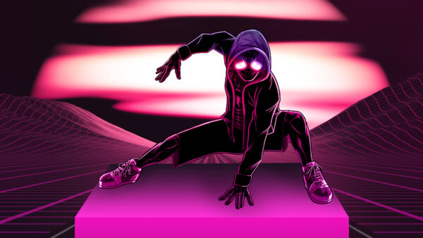 Wallpaper Man, Desktop, Spider, Vaporwave, Neon