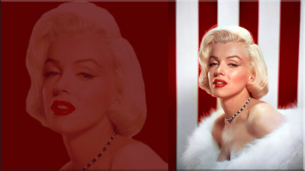 Wallpaper Stripes, Desktop, One, Monroe, Marilyn, Red, Side, Dress, Celebrities, White, Wearing, Background, Facing