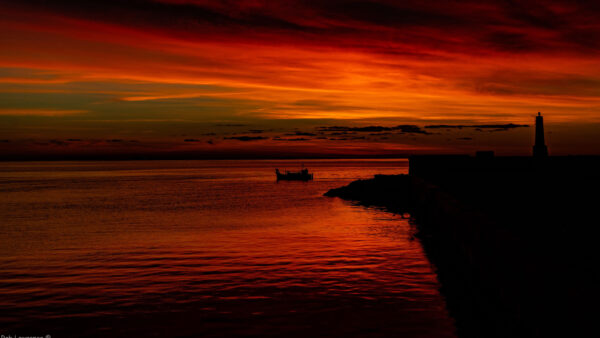 Wallpaper Beautiful, Sunset, Silhouette, Nature