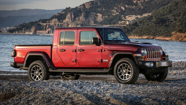 Wallpaper Cars, Jeep, Gladiator, Anniversary, 80th, 2021, Red