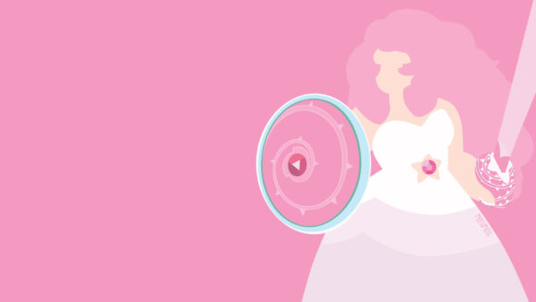 Wallpaper Quartz, Wearing, Desktop, Gown, With, Shield, Pink, Universe, Background, Sword, Steven, Rose, White, Movies, And