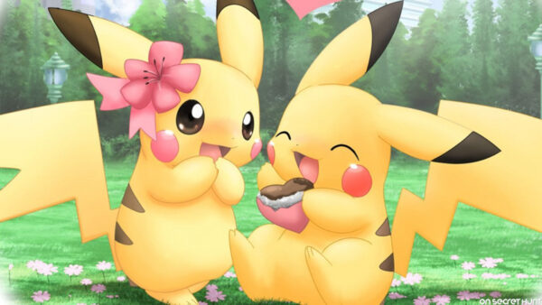 Wallpaper Faces, Happy, Pikachu, Two