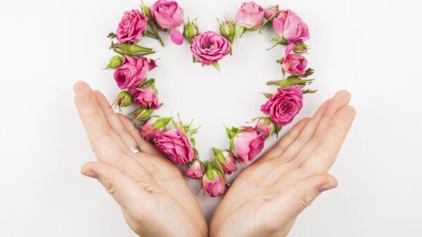 Wallpaper Hands, Heart, Love, Flowers, With, Shape