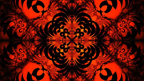 Wallpaper Fractal, Pattern, Trippy, Black, Desktop, Orange, Abstraction