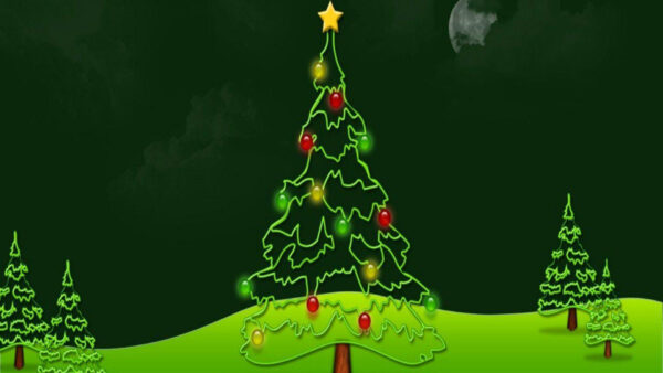 Wallpaper Tree, Green, Christmas, Background
