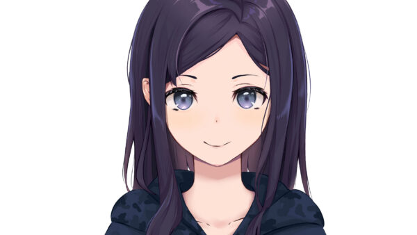 Wallpaper Anime, White, Sweatshirt, Background, Eyes, Girl, Purple, Light