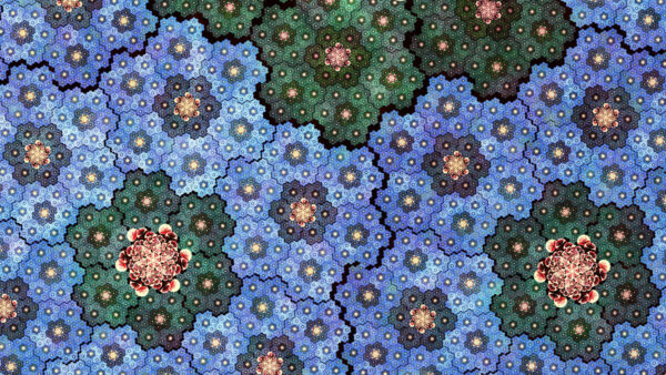 Wallpaper Blue, Fractal, Abstract, Desktop, Mobile, Pattern, Abstraction, Green, Flowers, Art