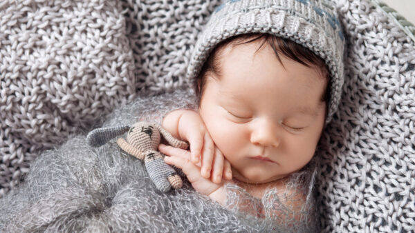 Wallpaper Woolen, Cap, Cute, Knitted, Color, Ash, Basket, NewBorn, Baby, Sleeping, Wearing, Cloth