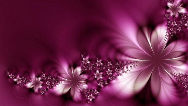 Wallpaper Pattern, Fractal, Flowers, Art, Purple