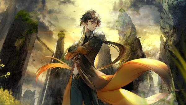 Wallpaper Desktop, Zhongli, Impact, Genshin